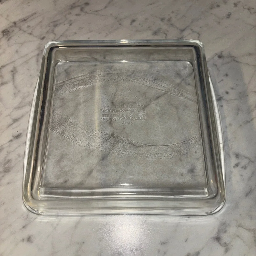 Pyrex 222 Clear Glass Square Baking Dish 2 Quart 8x8 Casserole Pan USA Made